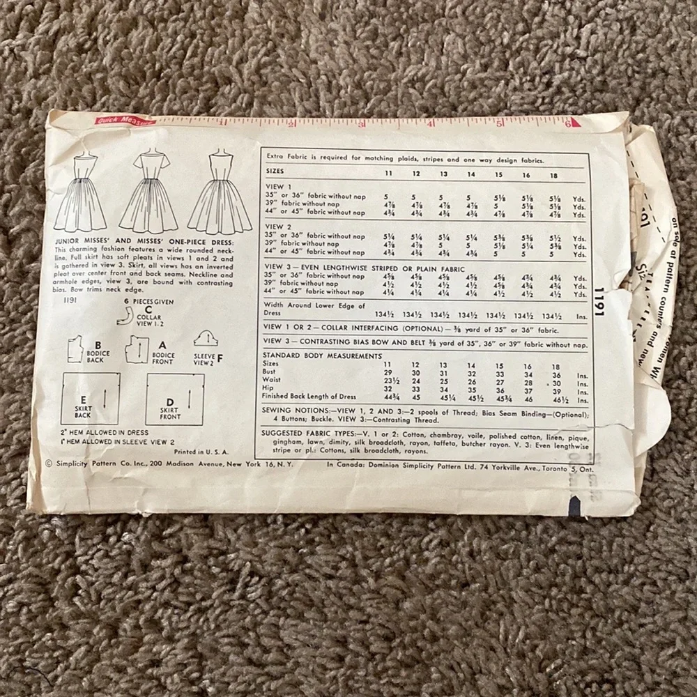 Vintage Lot of Sewing Patterns Lot #2 - Picture 7 of 9